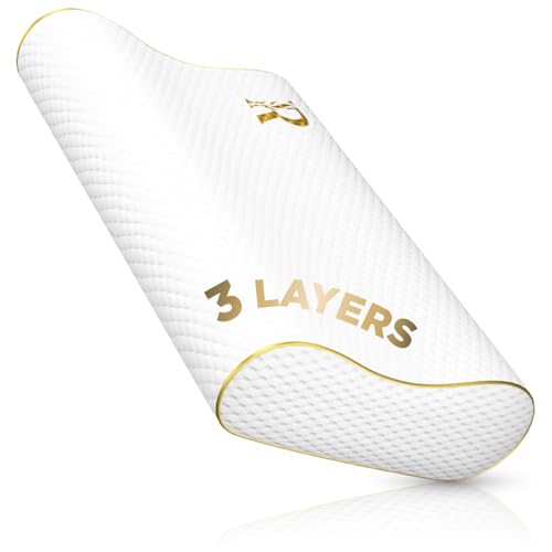 King Memory Foam Pillow 31 x 14 x 5.1 Inches - Ergonomic Cervical Support for Side, Back, Stomach Sleepers