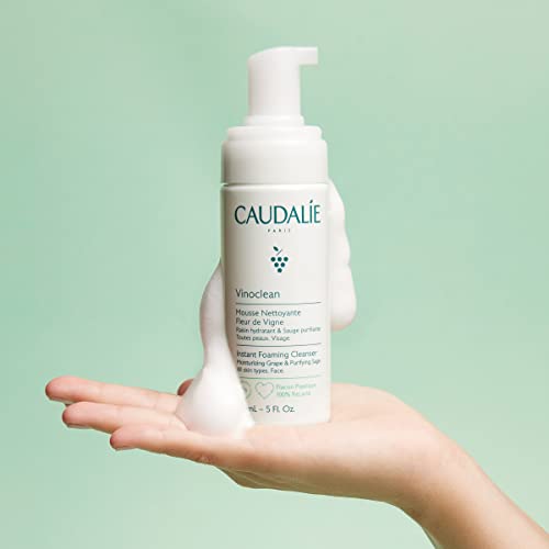 Caudalie Vinoclean Gentle Foaming Facial Cleanser 5.7 Fl Oz - Suitable for All Skin Types