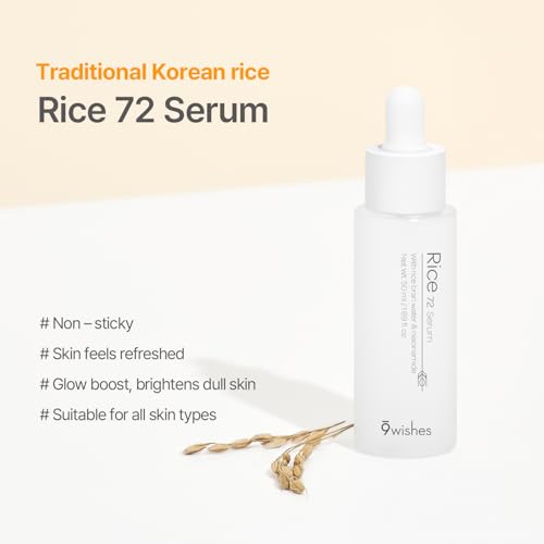 9wishes Rice 72 Serum - Korean Rice Bran Water & Niacinamide Face Serum 50ml