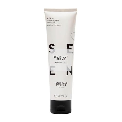 SEEN Fragrance-Free Blow-Out Creme - Non-Comedogenic Heat Protectant for Sensitive Skin