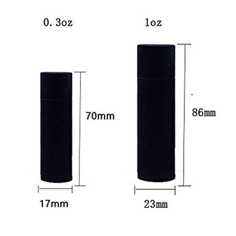10 Pcs 1 Oz Paperboard Lip Balm Tubes Cardboard Krafts Paper Lipstick Tube Empty Lip Gloss Container Refillable Paper Round Solid Perfume Tube Chapstick Tube DIY Cosmetic Deodorant (Black)
