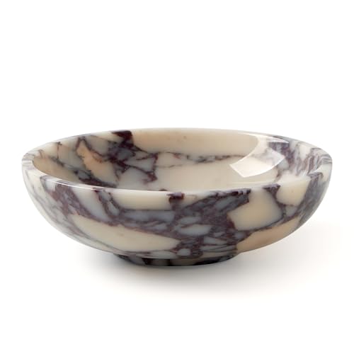 Calacatta Viola Marble Fruit Bowl 9-Inch Large Serving Dish Centerpiece