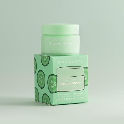 NCLA Beauty Sleep Overnight Lip Mask - Lip Mask for Women - Nourishes and Hydrates with Castor Seed Oil and Shea Butter - Cucumber Mint - 0.5 oz