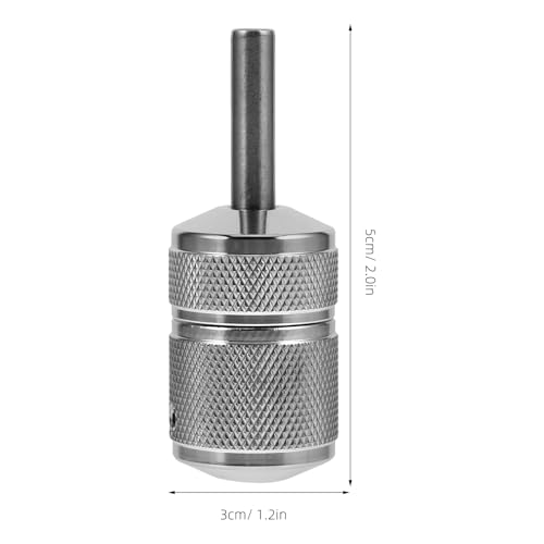 Self-Locking Tattoo Grip Handle - Stainless Steel 2 Inch Non-Slip Professional Body Art Tool