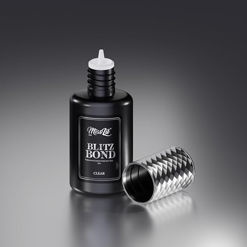 Eyelash Extension Glue - Miss Lil USA, Extra Strong Professional Lash Extension Glue (5ml), 0.5 Sec Drying Time, 8-9 Weeks/Max Bonding Power, Latex Free Lash Adhesive, Professional Use Only (Clear)