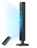 Pelonis 42-Inch Black Tower Fan with Remote, 6 Speeds, 4 Modes, 24-Hour Timer