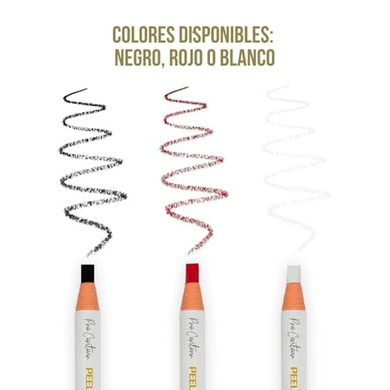 BRAWNA 3 Pcs Pro Contour Peel-Off Pencils - White, Black & Red - Wax Mapping Pencils for PMU, Microblading & Brow Artists - Precision Pre-Draw, Symmetry Mapping & Design Outlining - Long-Lasting