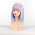 Rainbow Short Bob Wig with Bangs - Heat-Resistant Synthetic Hair for Women, 12 Inch for Daily, Party, Halloween Costume