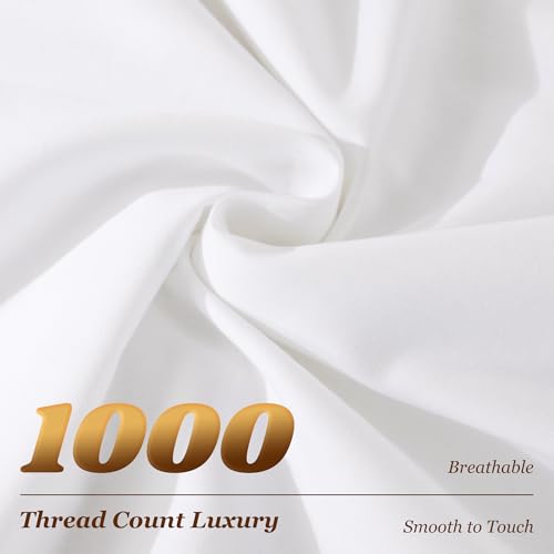 White Egyptian Cotton Bed Sheet Set - King Size 1000 TC Deep Pocket