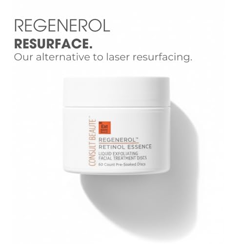 Consult Beaute Regenerol Retinol Facial Pads - Micro Exfoliating, Smoother Skin - 60 Disposable Wipes (2 Pack)