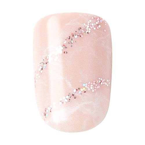 KISS imPRESS Couture Collection Press-On Manicure, Woo, with Jewelled Accents, Includes 30 Fake Nails, Prep Pad, Mini File, and Cuticle Stick
