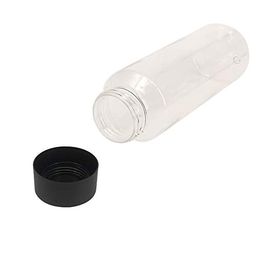 24 Pack 10 Oz Clear PET Plastic Juice Bottles with Black Lids – Food Grade, Reusable
