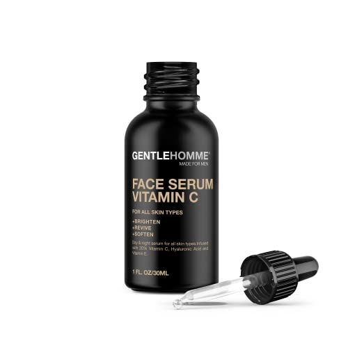 Men's Vitamin C Face Serum with Hyaluronic Acid & Vitamin E - Brightening & Hydrating - 1oz