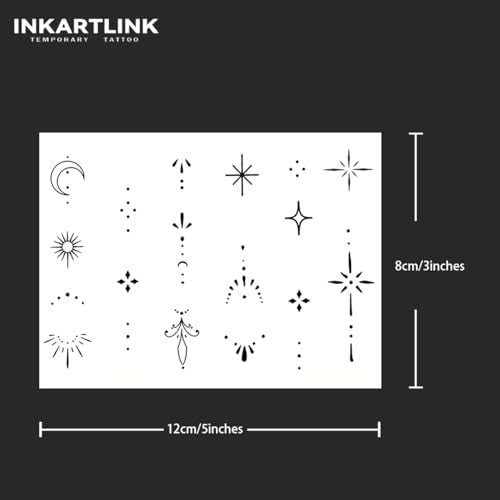 INKARTLINK Tattoo Tech, 2 Sheets Medium Semi Permanent Tattoo, Adult Art Design Temporary Tattoos, Lasts 1-2 Weeks (Henna Finger Tattoo for Women 2)