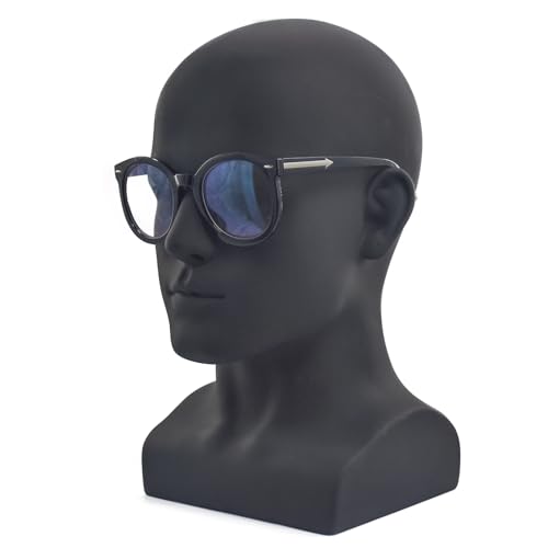 PVC Male Mannequin Head for Display and Training - Black, Variation L90yh