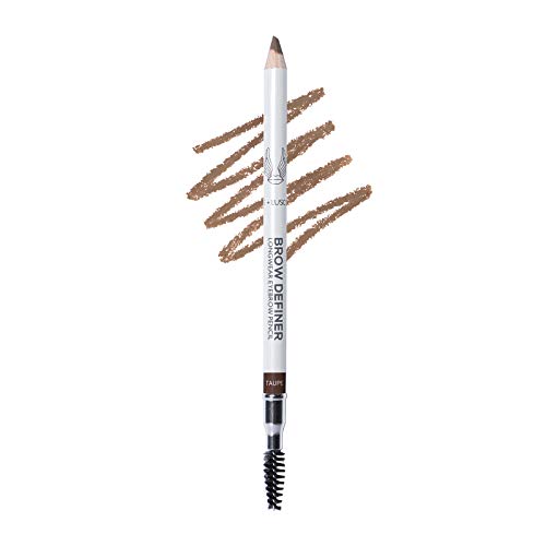 True + Luscious Brow Definer Pencil | Pomade and Powder Combo with Organic Castor Oil | Fills Shapes Eyebrows Waterproof Long-Lasting Vegan Cruelty-Free Clean Waterproof | Taupe (Universal)