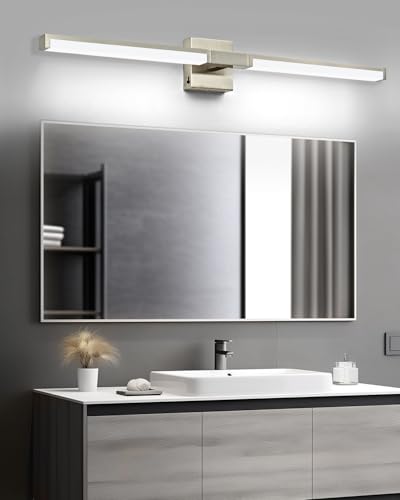 OKELI 40 Inch Dimmable Bathroom Vanity Light Fixture - Brushed Nickel Variation
