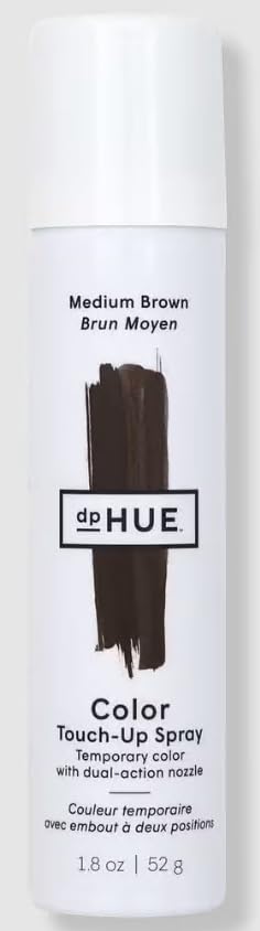 dpHUE Color Touch-Up Spray, Medium Brown - 1.8 fl oz - Temporary Hair Color to Fill In & Cover Grays - Fast-Drying Formula - Vegan, Cruelty Free