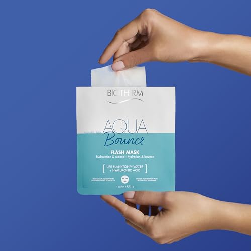 Biotherm Aquasource Flash Sheet Mask - Hydrating Face Mask with Biotech Plankton, Aqua Bounce