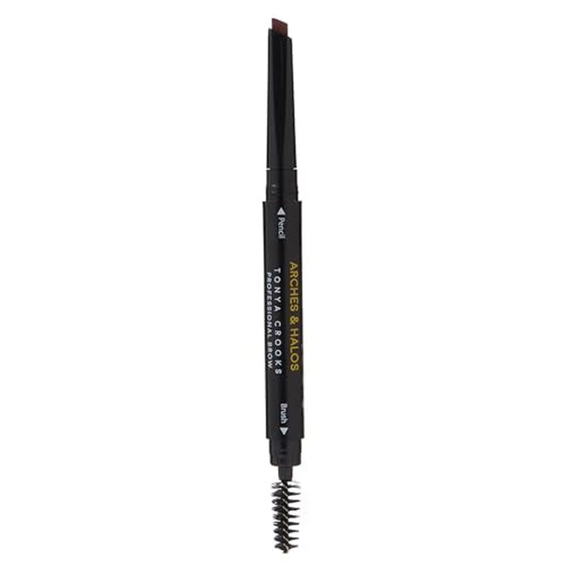 Arches & Halos Angled Brow Shading Pencil - Double Sided Eyebrow Filler and Spoolie - Angled Brush Design for Precise Shaping and Styling - Buildable, Easy Blend Pigment - Auburn - 0.012 oz