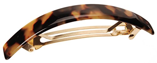 Tokyo Finish France Luxe Narrow Rectangle Volume Hair Barrette - Thick Hair Hold