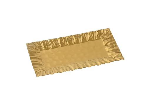 Pampa Bay Mascali D'oro Gold Rectangular Serving Tray 15x7.5 Inches - Elegant Tableware