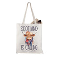 WCGXKO Highland Cow Scottish Tote Bag - Scotland Travel Gift
