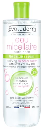 Micellar Water Facial Cleanser & Makeup Remover for Oily Skin - Alcohol Free, 16.9oz