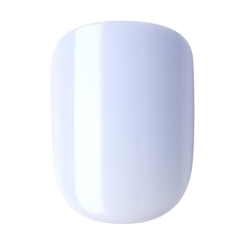 KISS Impress No Glue Manicure Press-On Nails, Light Blue, Lavender, White Glitter, Short Size, Squoval Shape, Includes 30 Nails, Prep Pad, 1 Manicure Stick, 1 Mini File
