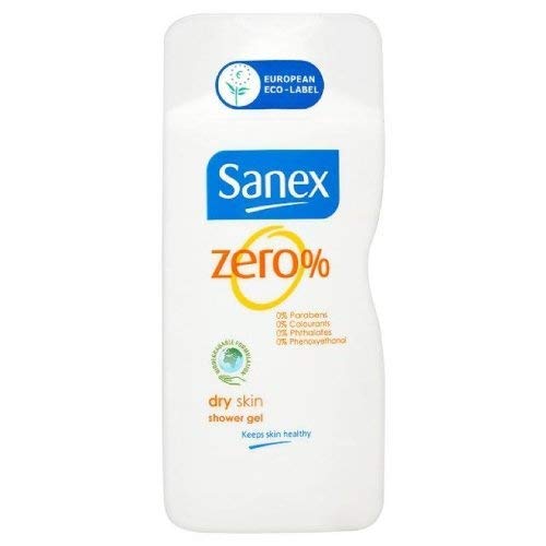 Sanex Zero% Dry Skin Shower Gel 250ml Pack of 2 - Gentle Hydrating Body Wash