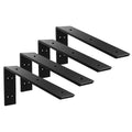 Heavy Duty Countertop Support Brackets 20 Inch x 8 Inch Black 4 Pack - Hidden L Shelf Brackets for Quartz Granite Wood Concrete Laminate