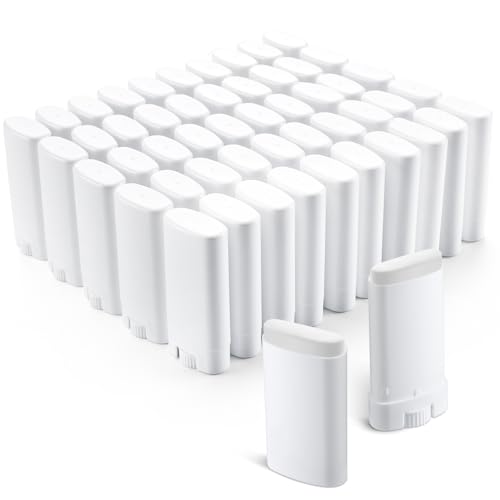 50 Pcs Refillable Deodorant Containers - 0.5oz Lip Balm & DIY Tubes - Variation of 50
