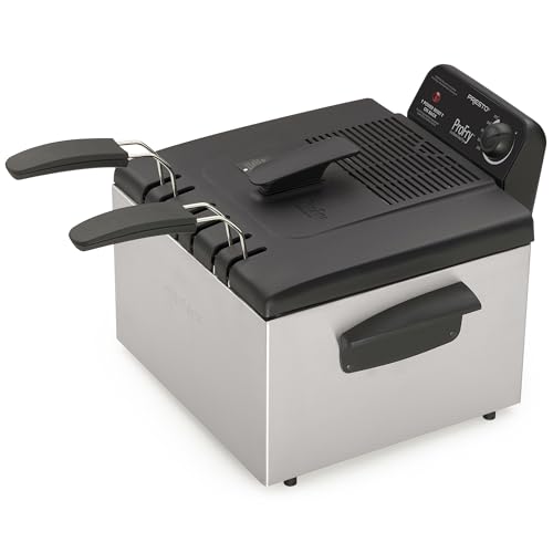 Dual Basket Deep Fryer with Adjustable Thermostat - 12-Cup Capacity