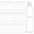 30 Pack 8 oz Clear Plastic Bottles with White Disc Caps Refillable Empty Squeeze Containers Cosmetic Bottles for Toiletries Conditioner Shampoo Lotions Gels