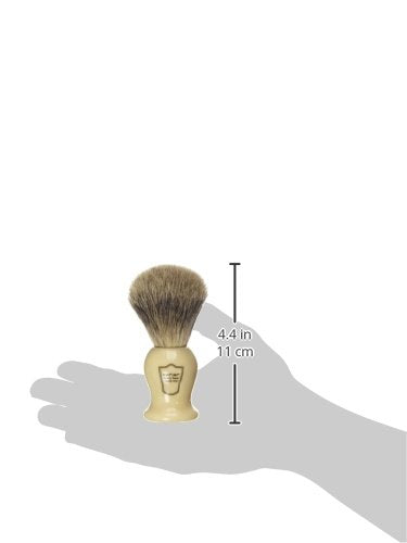 Premium Badger Shaving Brush with Faux Ivory Handle - 3-Band Pure Bristles