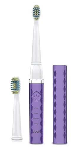 Voom Sonic Pro 3 Series Purple Ultrasonic Electric Toothbrush - 3 Speeds, USB Rechargeable, 40,000 Strokes/Min, Travel & Bathroom Use