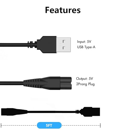 for Kurener Shaver Charger Charging Cord Compatible with Kurener Electric Shaver Razor for Men Charger Cord