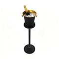 Champagne Bucket with Stand 5L - Black Stainless Steel Ice Cooler Set - 1 Pack