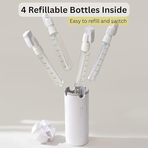 AURANEST 4-in-1 Travel Bottle Set Leak-Proof Refillable Toiletry Dispenser - Green, TSA Approved