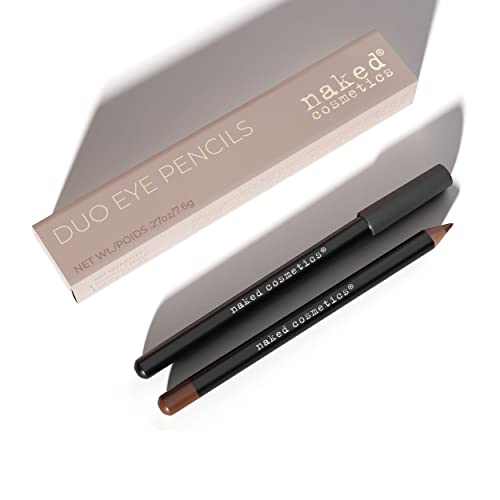 Naked Cosmetics Black Eyeliner & Brown Eyeliner Pencil for Makeup - Waterproof Eyeliner Pencil & Smudge Proof Eyeliner for Women - Smooth Glide & Long Lasting Eyebrow Pencil Eye Liner Set of 2