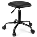 Square Rolling Stool with Wheels Height Adjustable Swivel Stools Office Chair Stable Base Foot Black