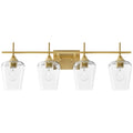 VONLUCE 4-Light Bathroom Vanity Light Fixture in Brushed Gold - Modern Industrial Style