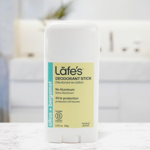Lafe's Natural Deodorant Stick 2.25oz Pack of 3 - Aluminum & Baking Soda Free, Citrus & Bergamot, Extra Strength, Women & Men
