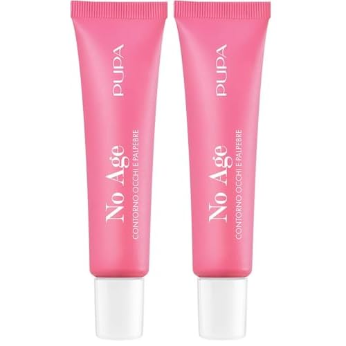 Pupa Milano No Age Contour and Eyelids, 0.5 oz - Eye Cream - Under Eye Cream - Eye Firming, Plumping - With Cranberry Extract - Brightening Eye Cream (Pack of 2)