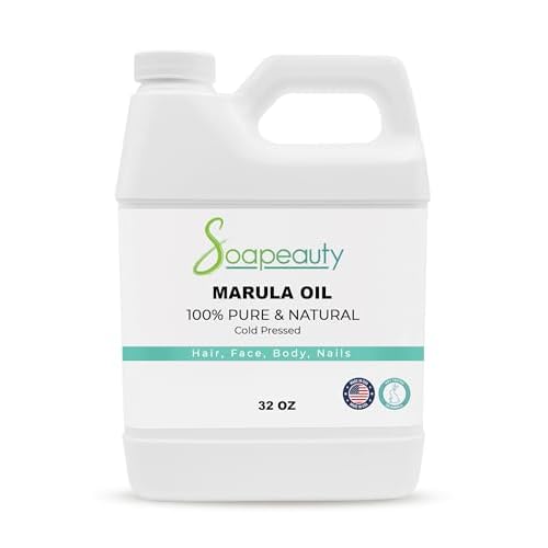 Soapeauty Marula Oil Cold Pressed Unrefined | 100% Pure Natural Carrier Oil for Face, Skin, Hair & DIY Soap Making | 32 fl oz