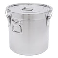 33L Stainless Steel Storage Bucket with Airtight Lid - Food Grade, Leakproof