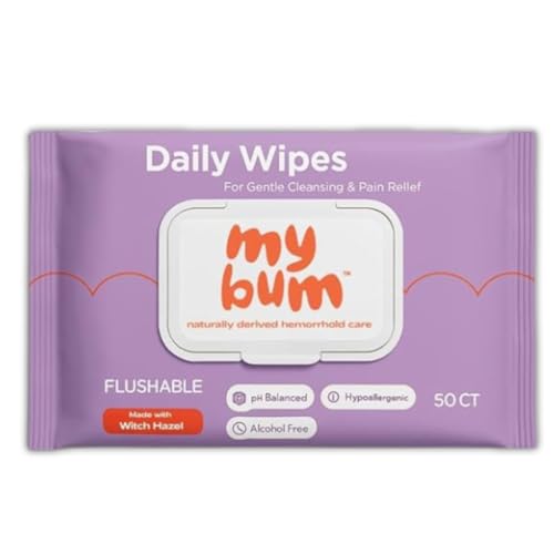 Hemorrhoid Wipes with Witch Hazel ? Gentle & Soothing Cleansing Daily Wipes for Everyday, Cooling, Skin-Friendly - 50 Wipes