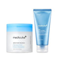 medicube Cleanse & Swipe Duo for Delicate Skin: Zero Pore Pad Mild and Zero Foam Cleanser | Gentle Exfoliation and Deep Cleansing Set for Clear, Smooth, and Hydrated Skin