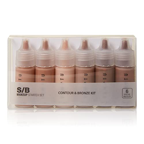 TEMPTU S/B Silicone-Based Contour & Bronze Starter Set For Sculpting, Contouring & Adding Dimension To The Face | Includes 6 Shades , 1 Count (Pack of 1)