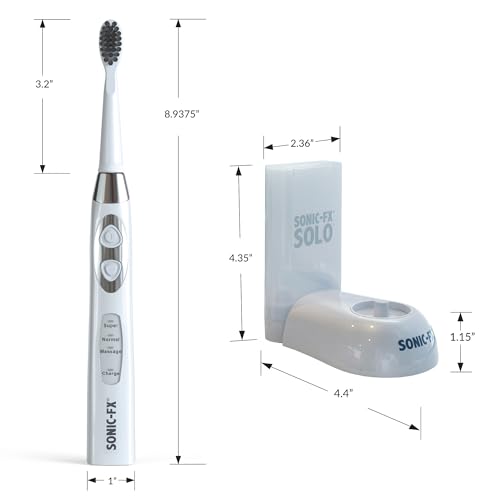 Sonic-FX Solo Electric Toothbrush 3 Pack with Auto-Timer & 2 Brush Heads - Black